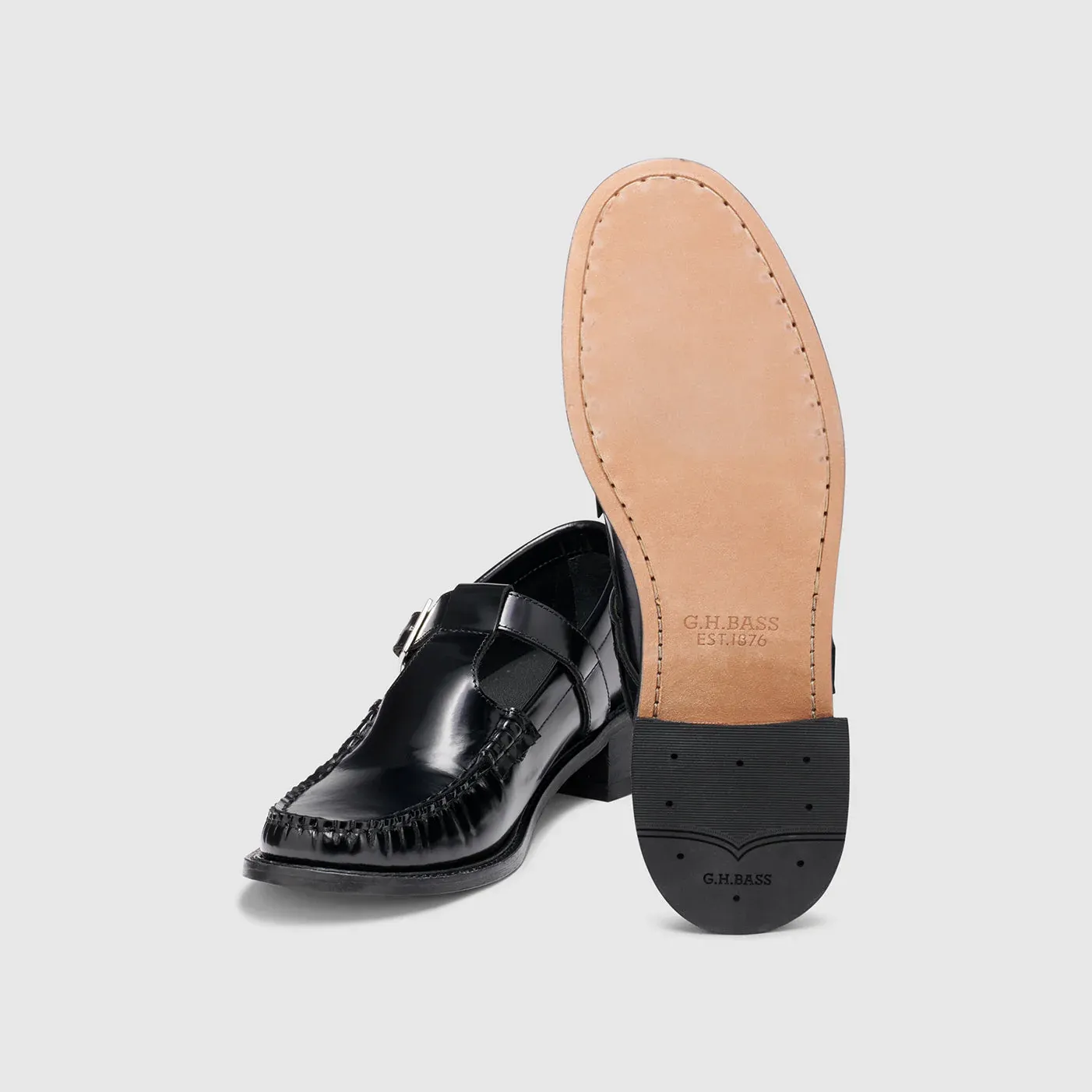 Mary Jane Heel Loafer in Black