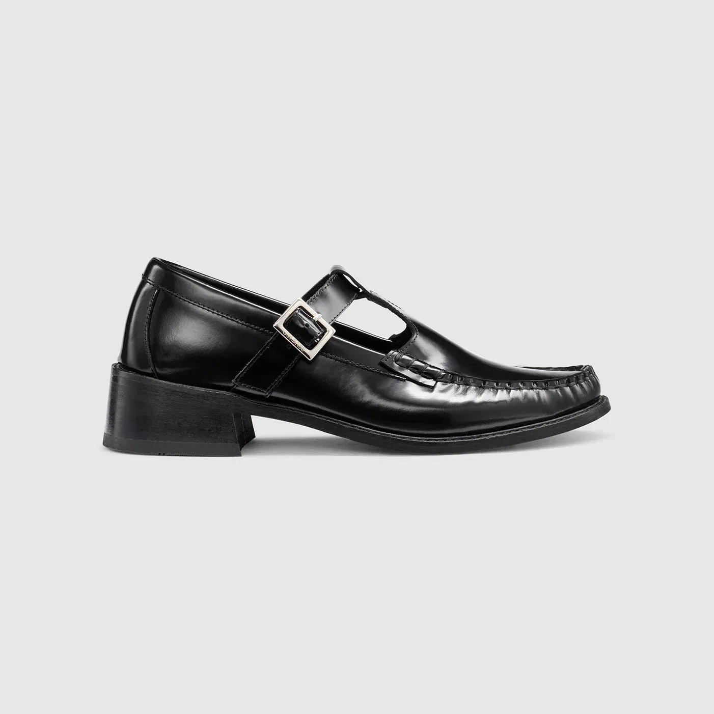 Mary Jane Heel Loafer in Black