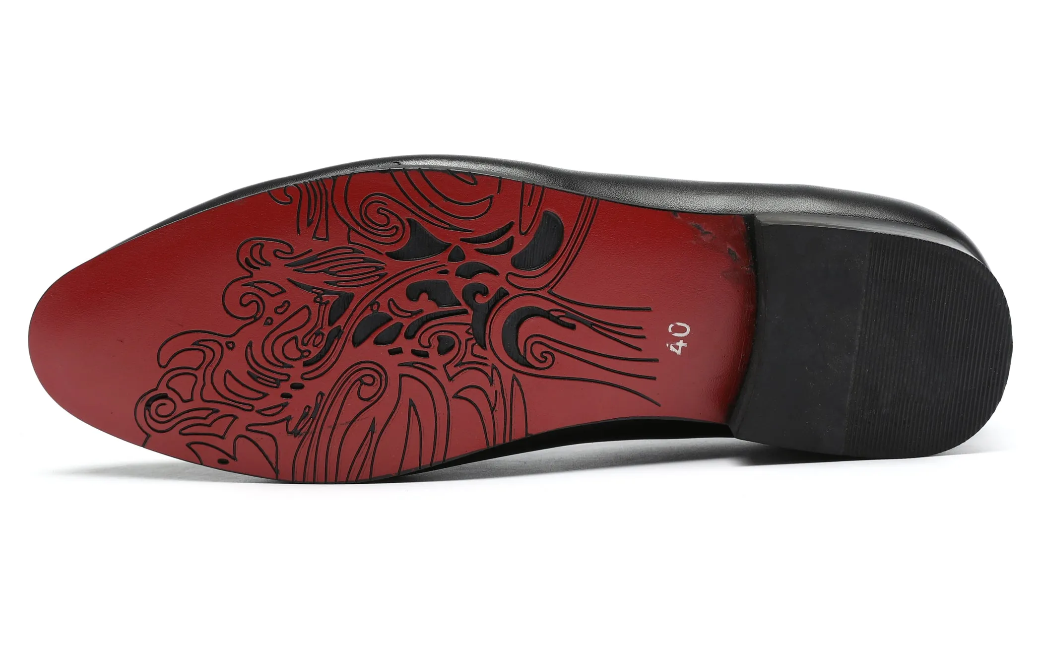 Men's Velvet Bow Smoking Loafers