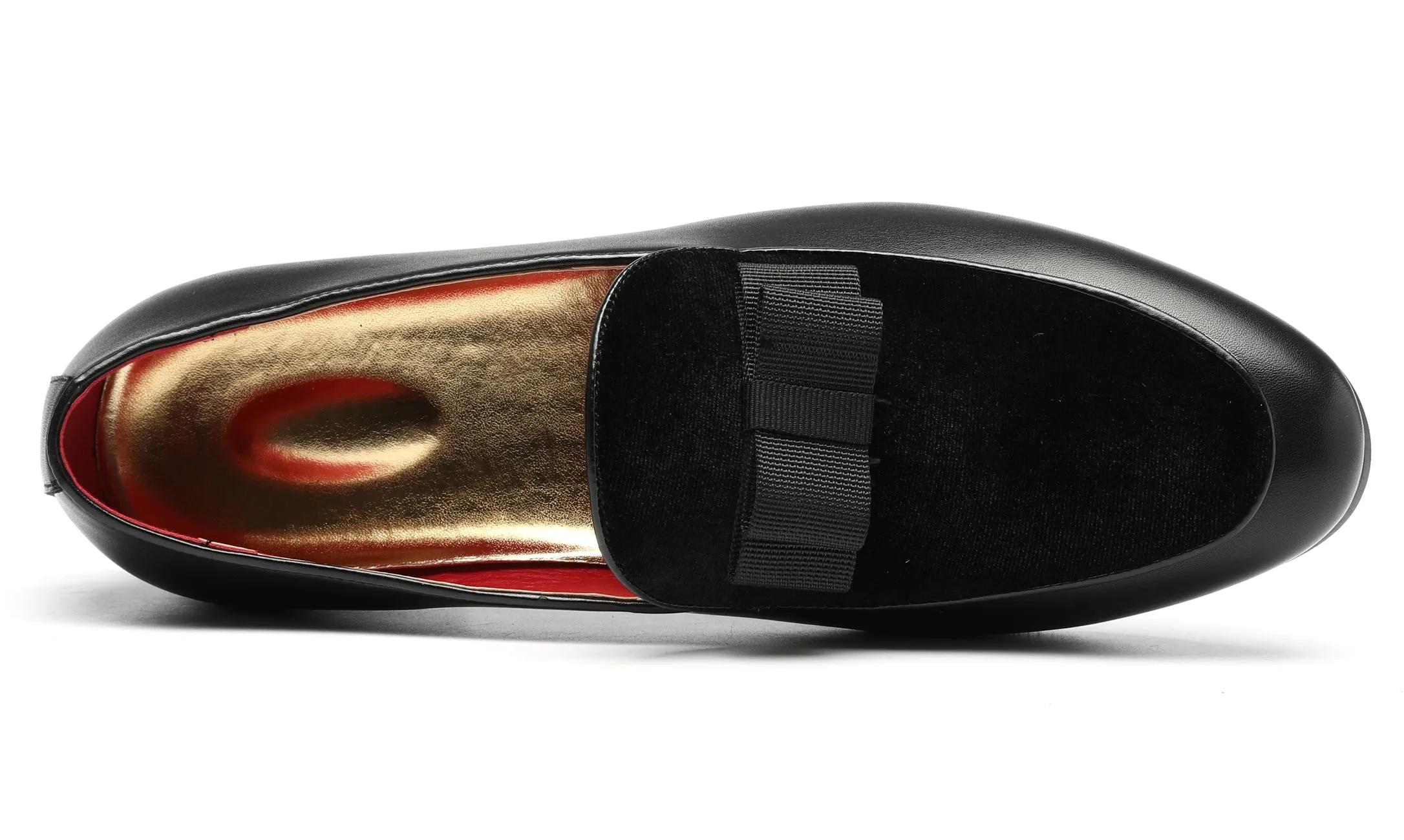 Men's Velvet Bow Smoking Loafers