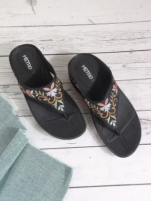 Metro Floral Embroidered Comfort Flats