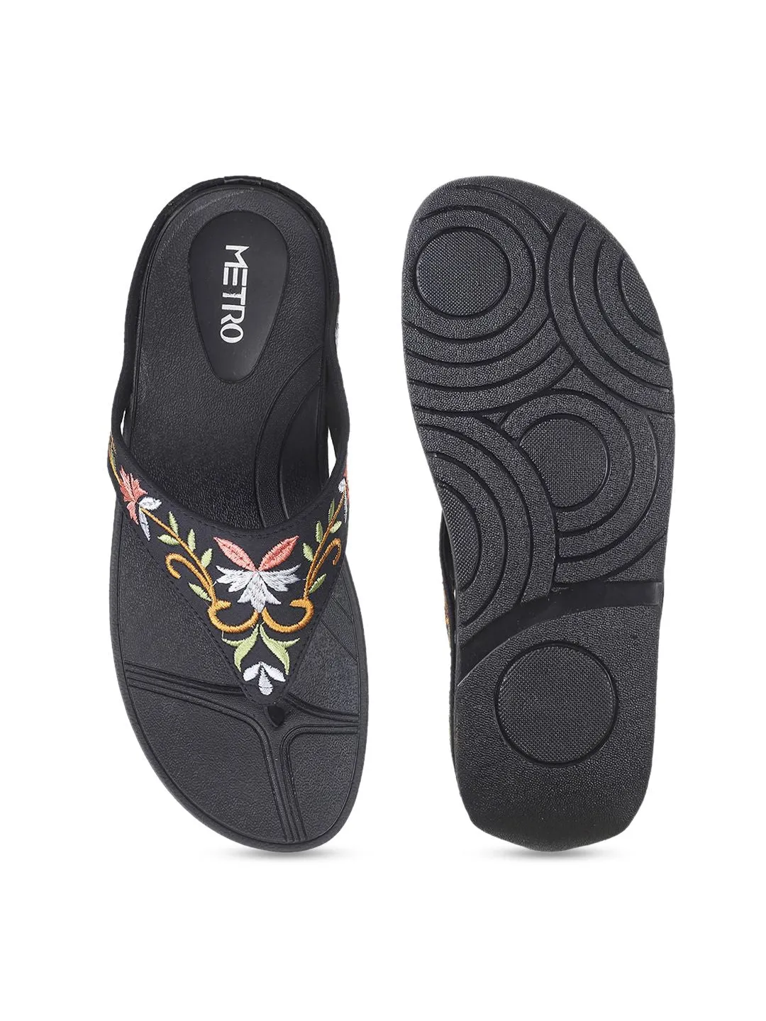 Metro Floral Embroidered Comfort Flats