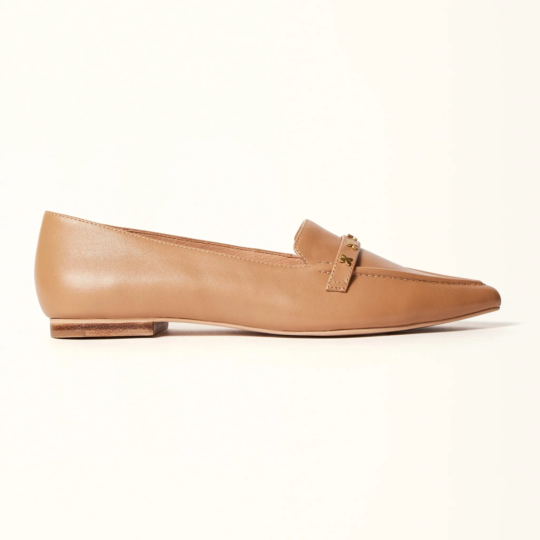 Millwoods - Poplar Pointed Flat - Camel With Studs