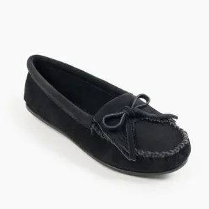 Minnetonka Black Kilty Hardsole Moccasins