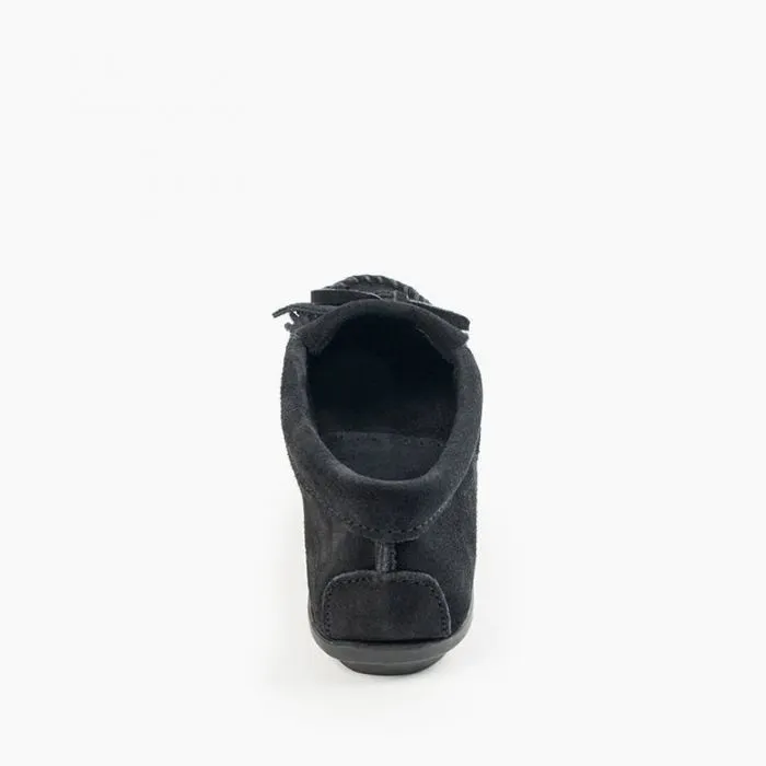 Minnetonka Black Kilty Hardsole Moccasins