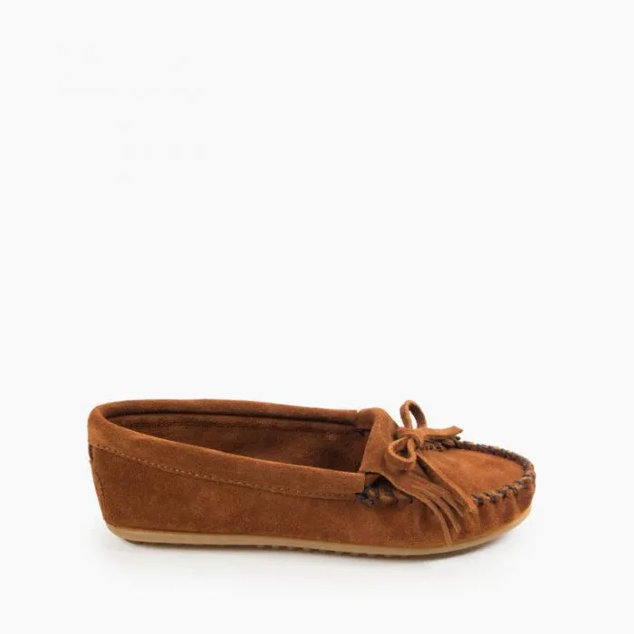 Minnetonka Brown Kilty Hardsole Moccasins
