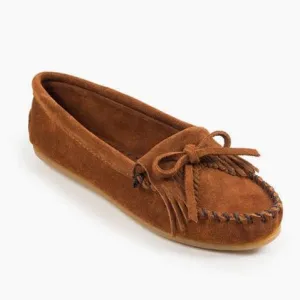 Minnetonka Brown Kilty Hardsole Moccasins