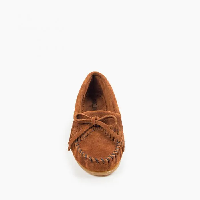 Minnetonka Brown Kilty Hardsole Moccasins