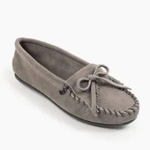 Minnetonka Grey Kilty Hardsole Moccasins