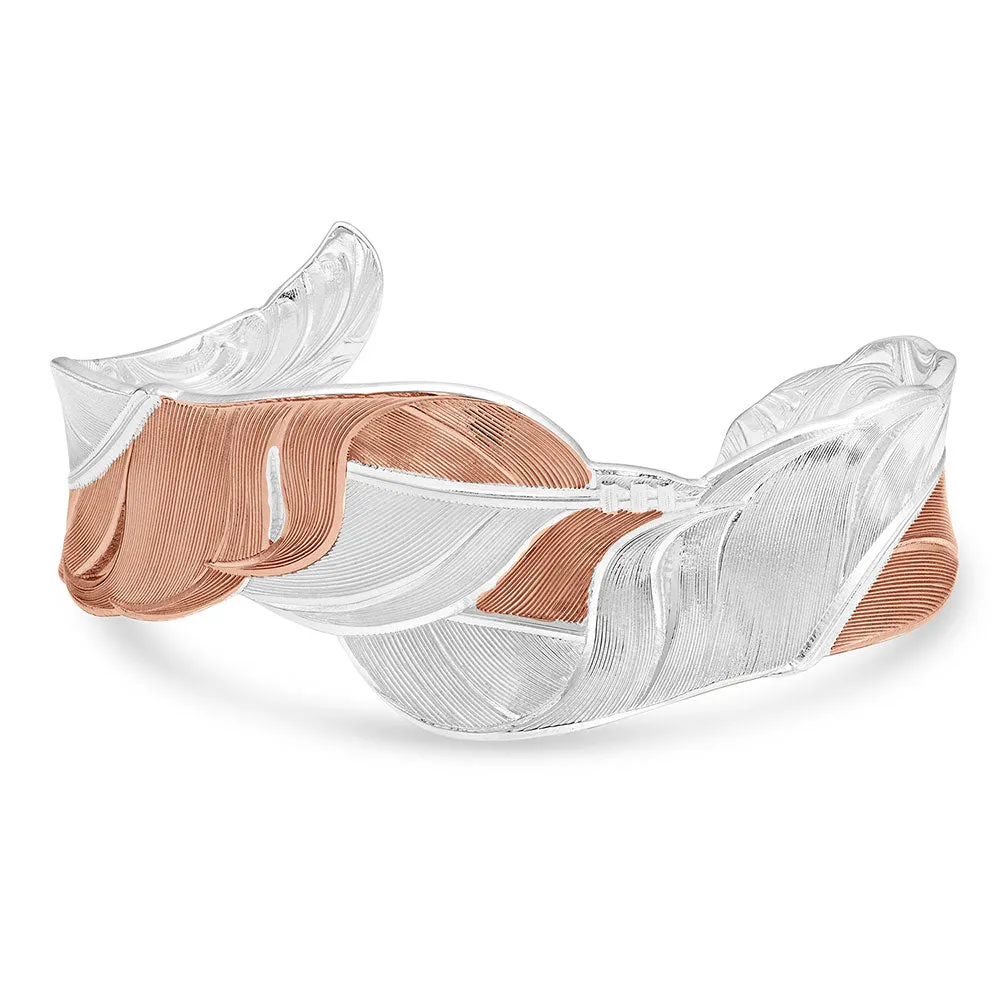 Montana  Twisted Rose Feather Cuff Bracelet