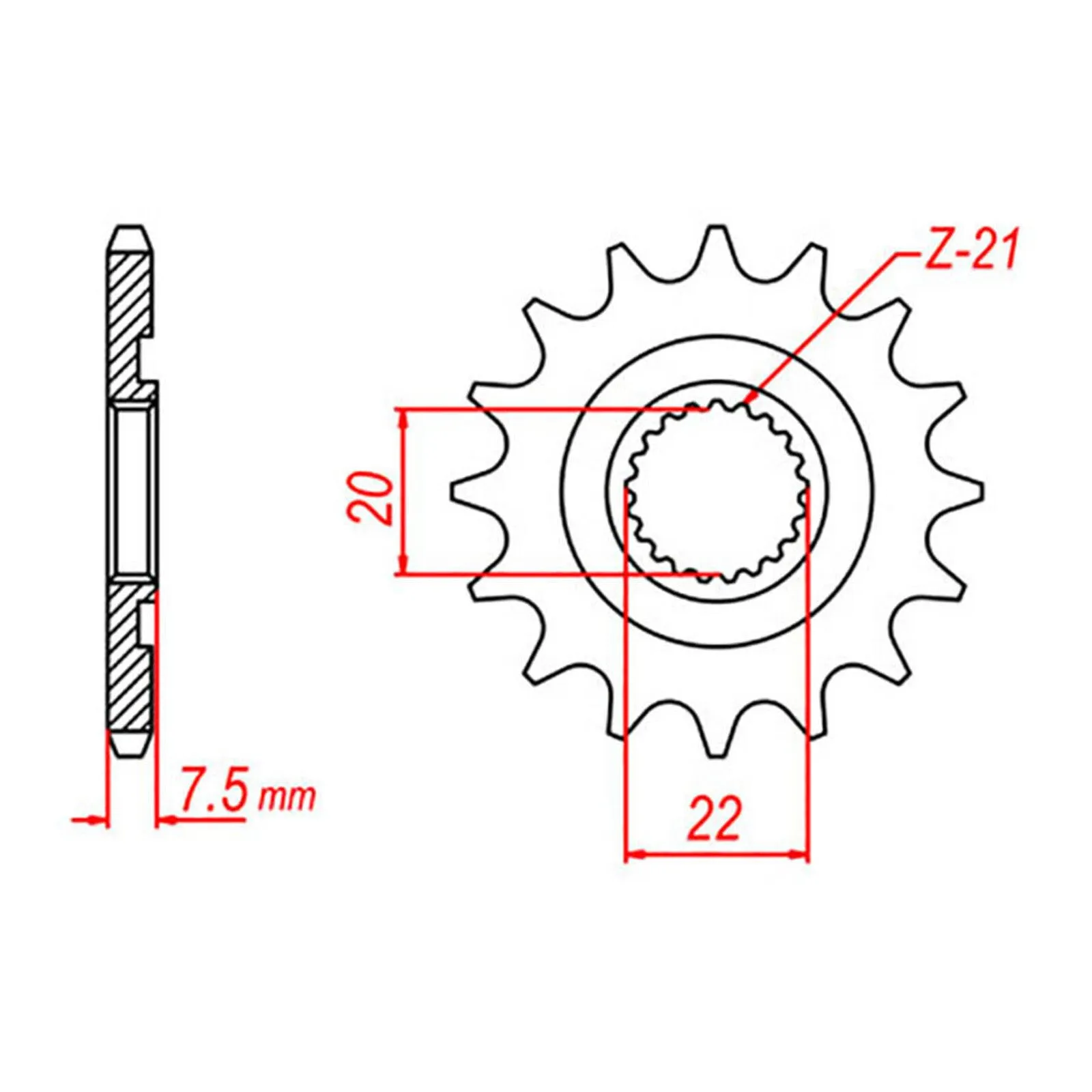 MTX 1323 Hornet Lightweight Steel Front Sprocket #520