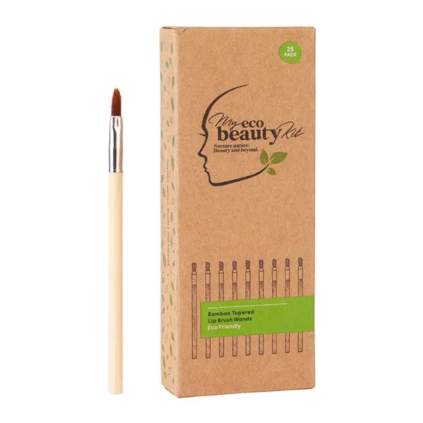 MY ECO BEAUTY KIT - BAMBOO Tapered Lip Brush Wands 25pk