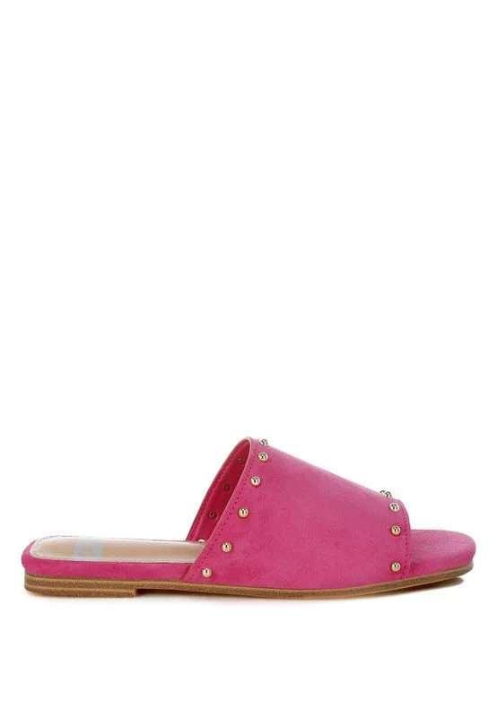 Odalia Soft Suede Leather Studded Flats for Women
