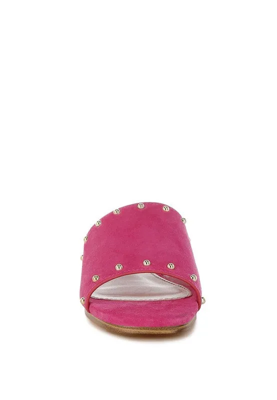 Odalia Soft Suede Leather Studded Flats for Women