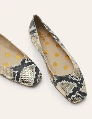 Olive Ballerinas-Pale Gold Snake