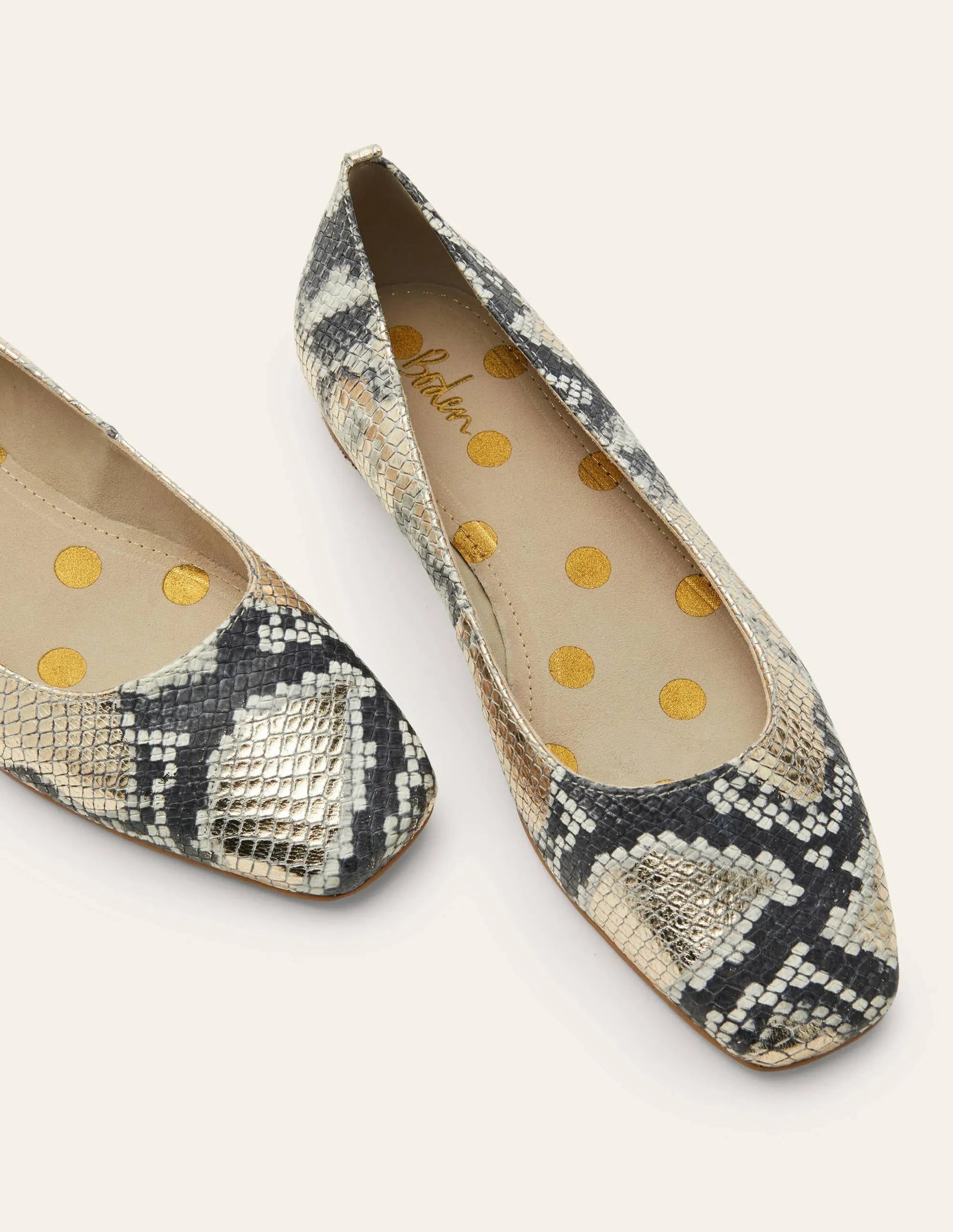 Olive Ballerinas-Pale Gold Snake