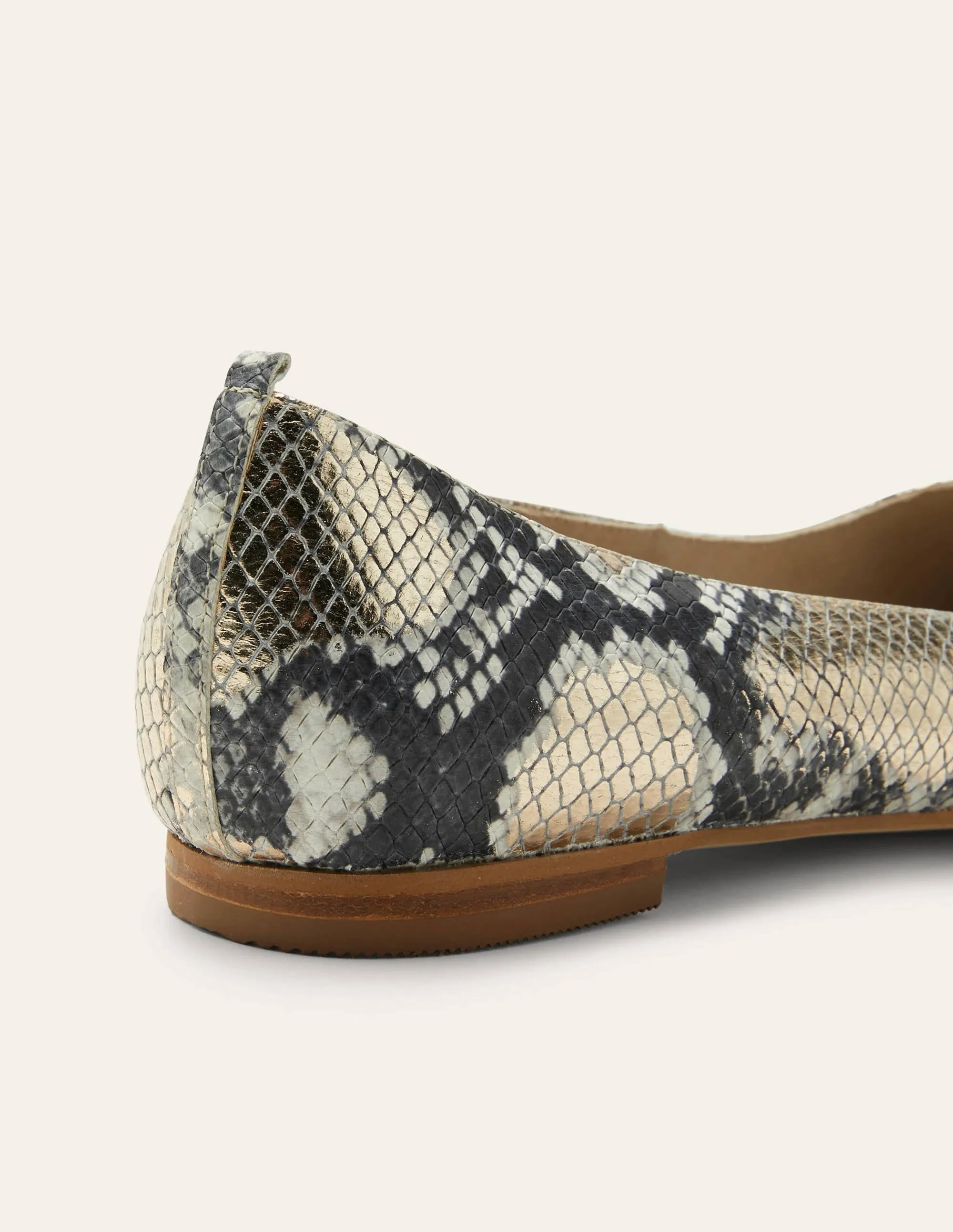 Olive Ballerinas-Pale Gold Snake