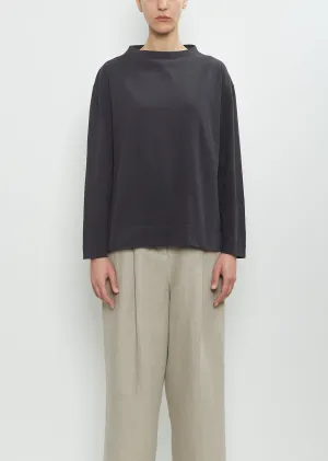 Organic Cotton Smock Neck T-Shirt — Off Black