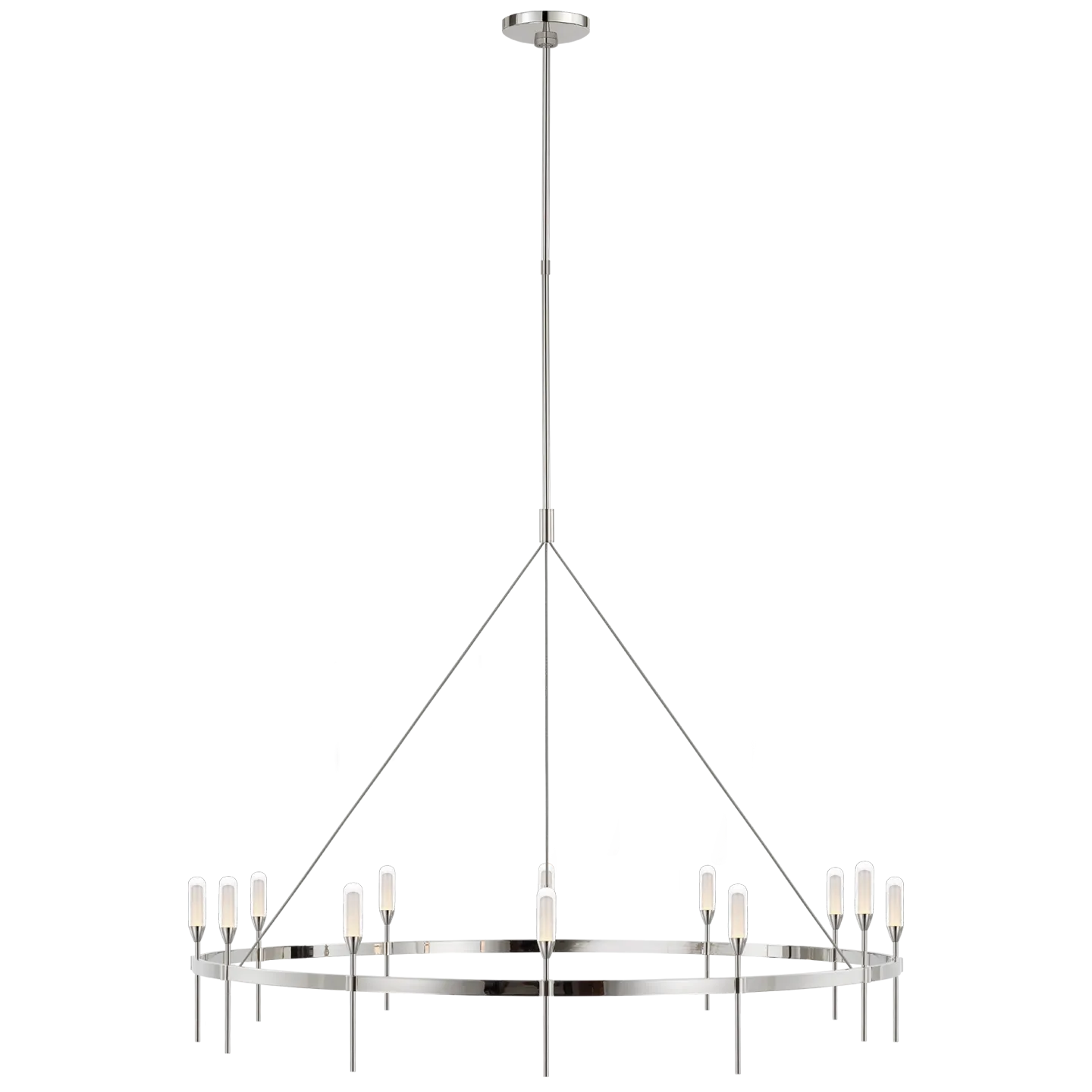 Overture Grande Ring Chandelier in Polished Nickel with Clear Glass