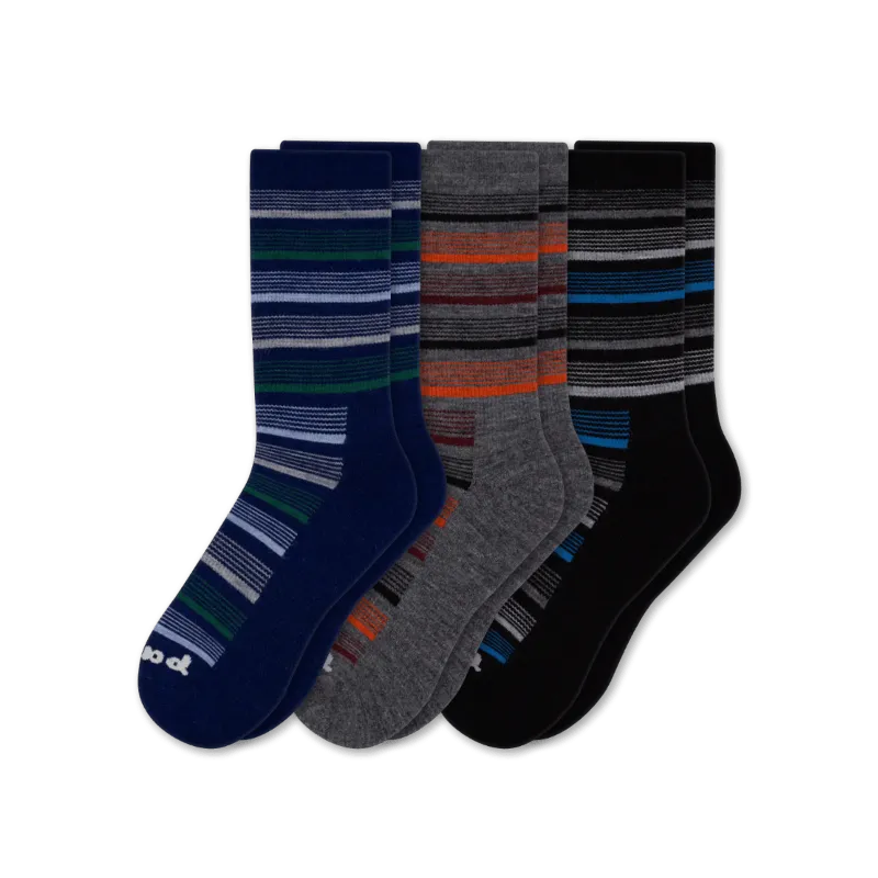 Pacas Mens Alpaca Lightweight Crew Socks 3-Pack