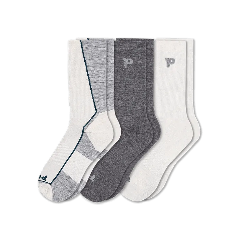 Pacas Mens Alpaca Lightweight Crew Socks 3-Pack