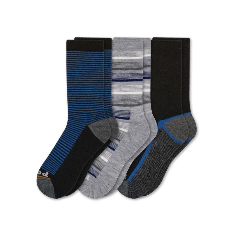 Pacas Mens Alpaca Lightweight Crew Socks 3-Pack