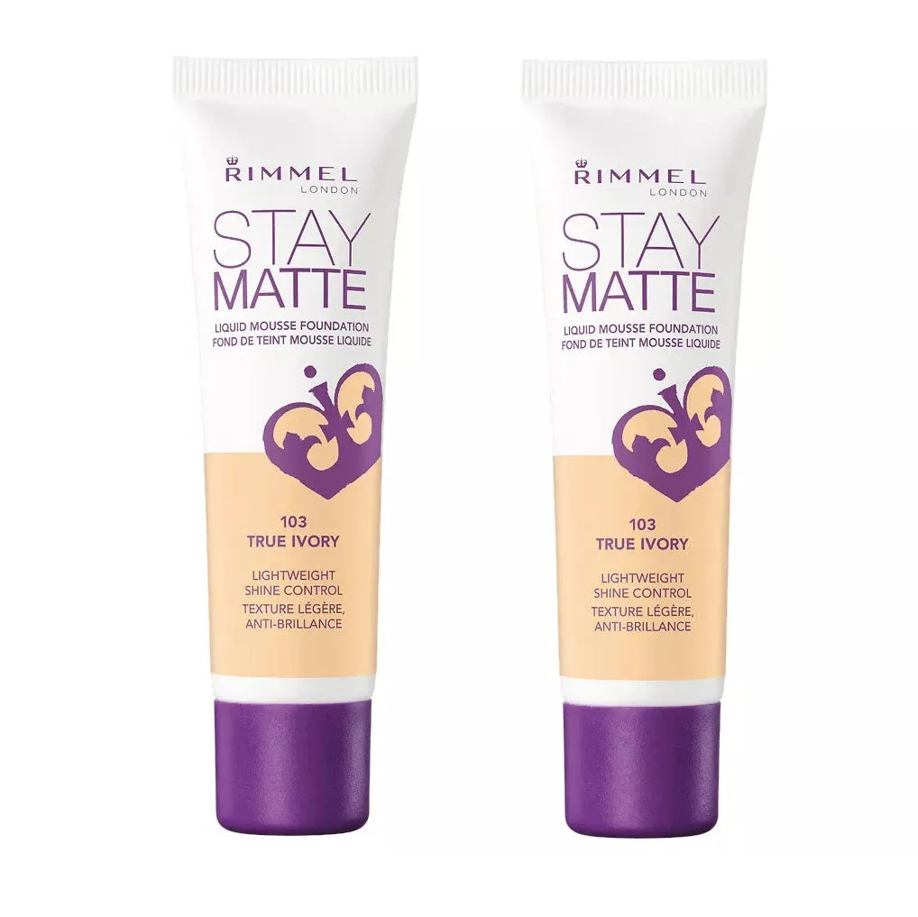 Pack of 2 Rimmel London Stay Matte Liquid Mousse Foundation, True Ivory 103