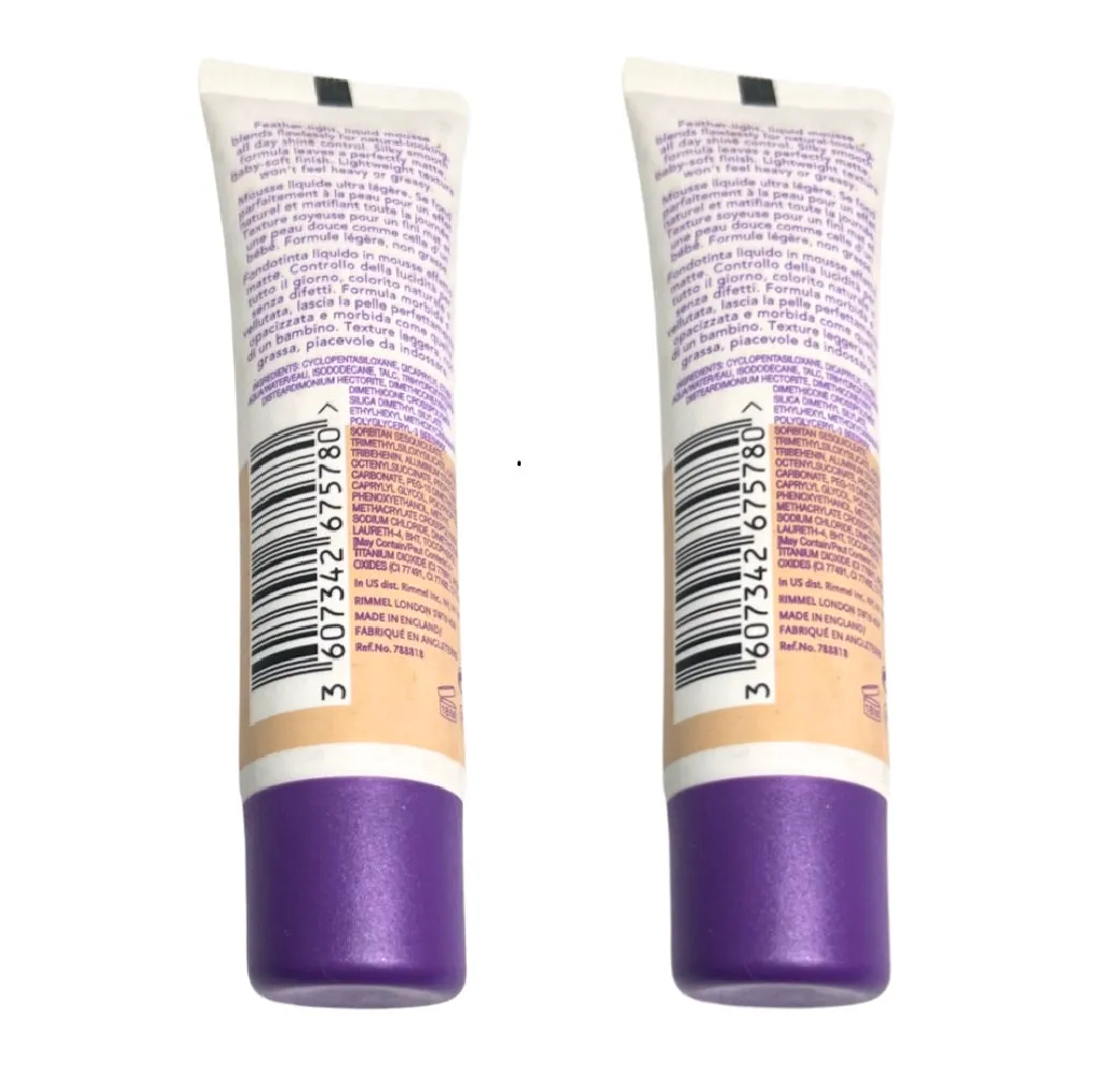 Pack of 2 Rimmel London Stay Matte Liquid Mousse Foundation, True Ivory 103