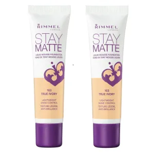 Pack of 2 Rimmel London Stay Matte Liquid Mousse Foundation, True Ivory 103