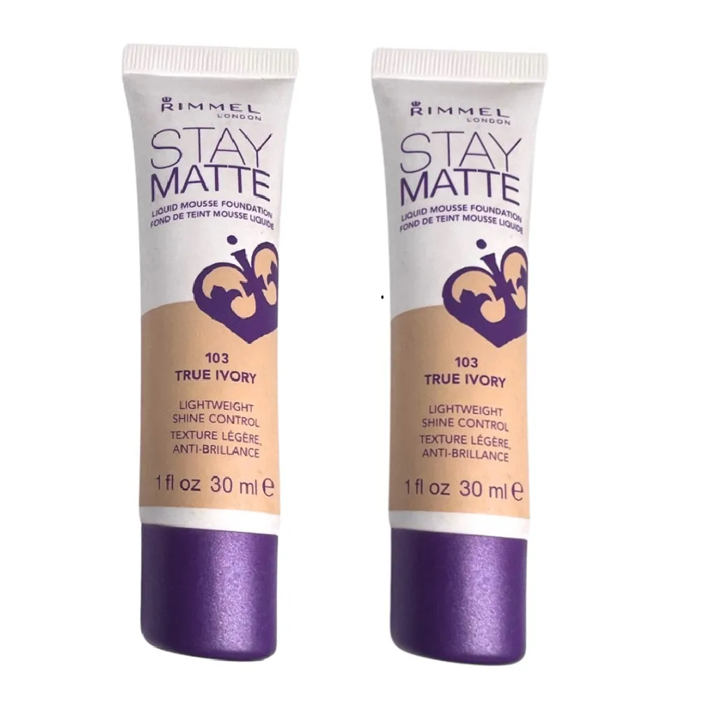 Pack of 2 Rimmel London Stay Matte Liquid Mousse Foundation, True Ivory 103