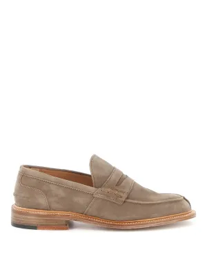 Penny Slot Suede Moccasin With Leather Sole