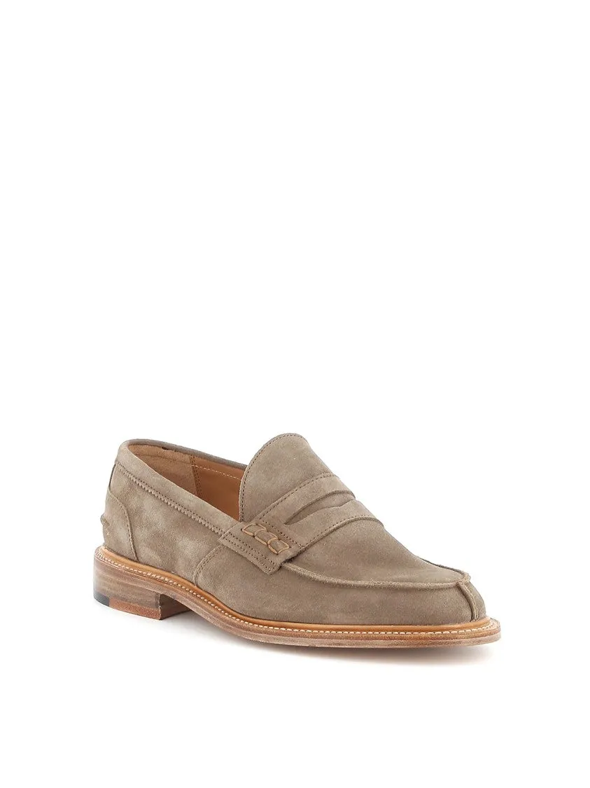 Penny Slot Suede Moccasin With Leather Sole
