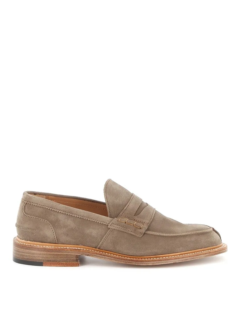 Penny Slot Suede Moccasin With Leather Sole