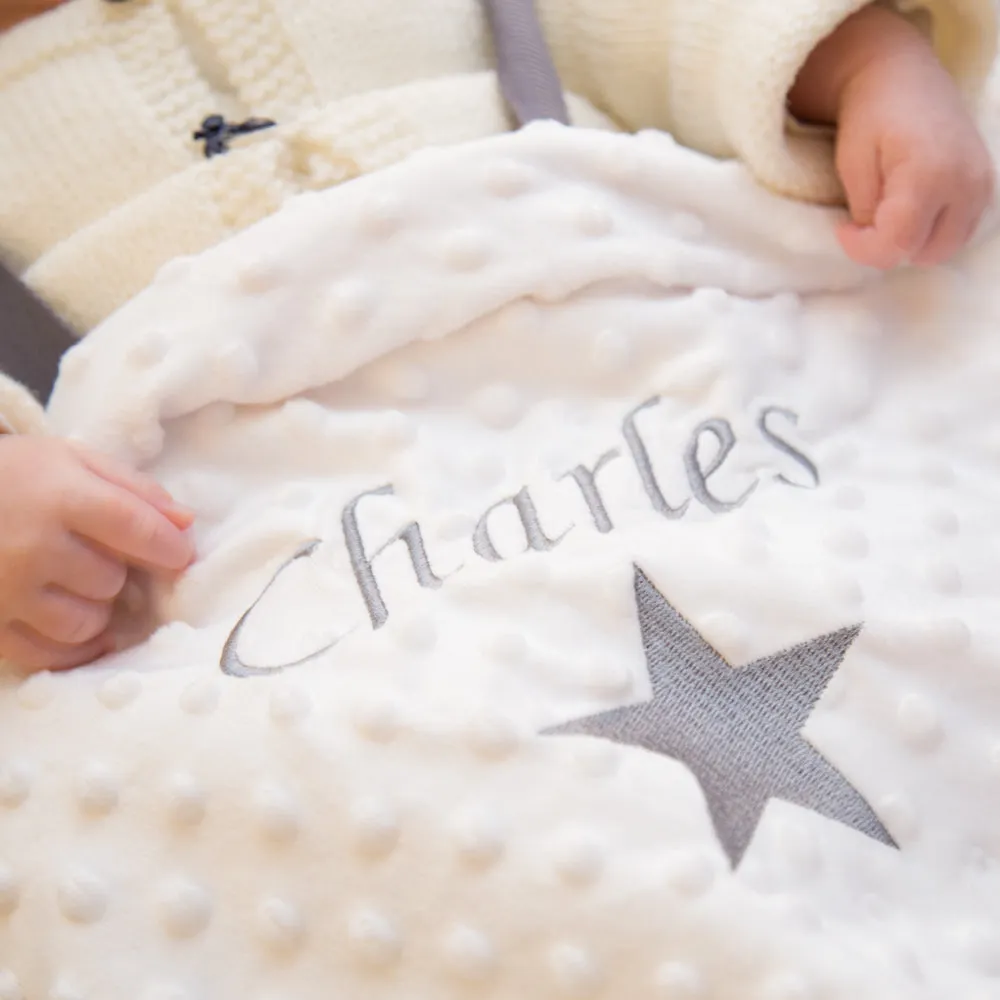 Personalised Blanket Luxury Star - White