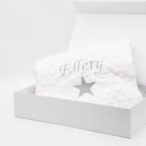 Personalised Blanket Luxury Star - White