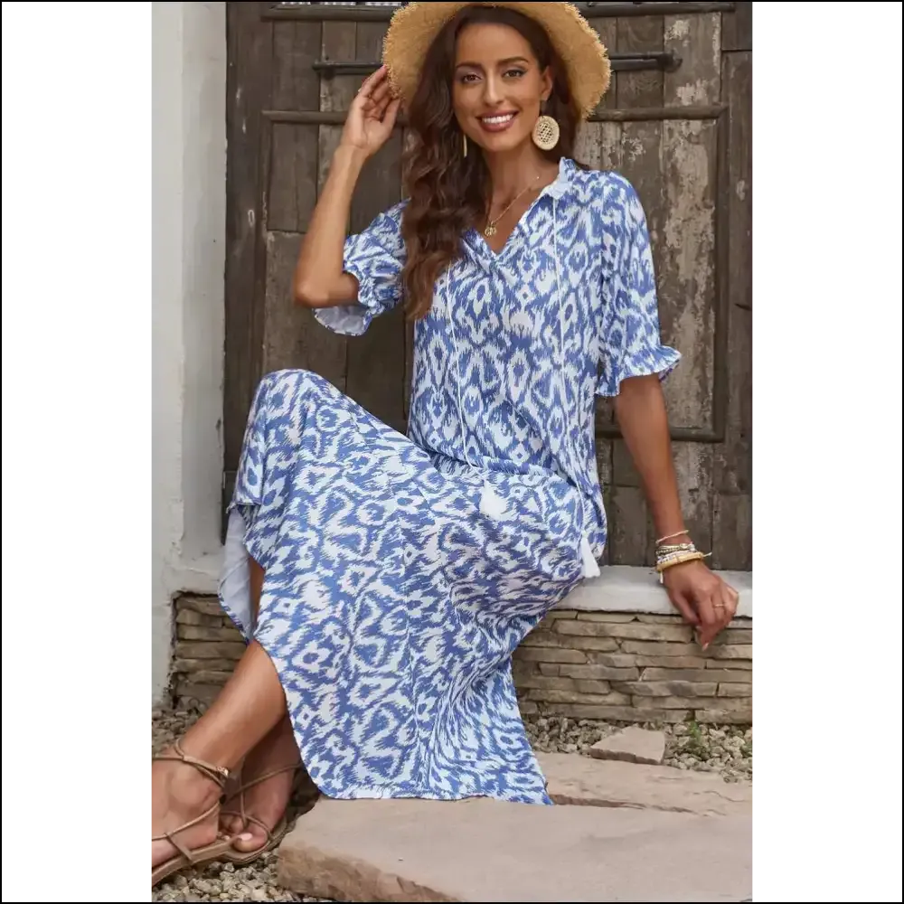 Pink Geometric Print Maxi Dress: Dress Like you Own the Place 💅
