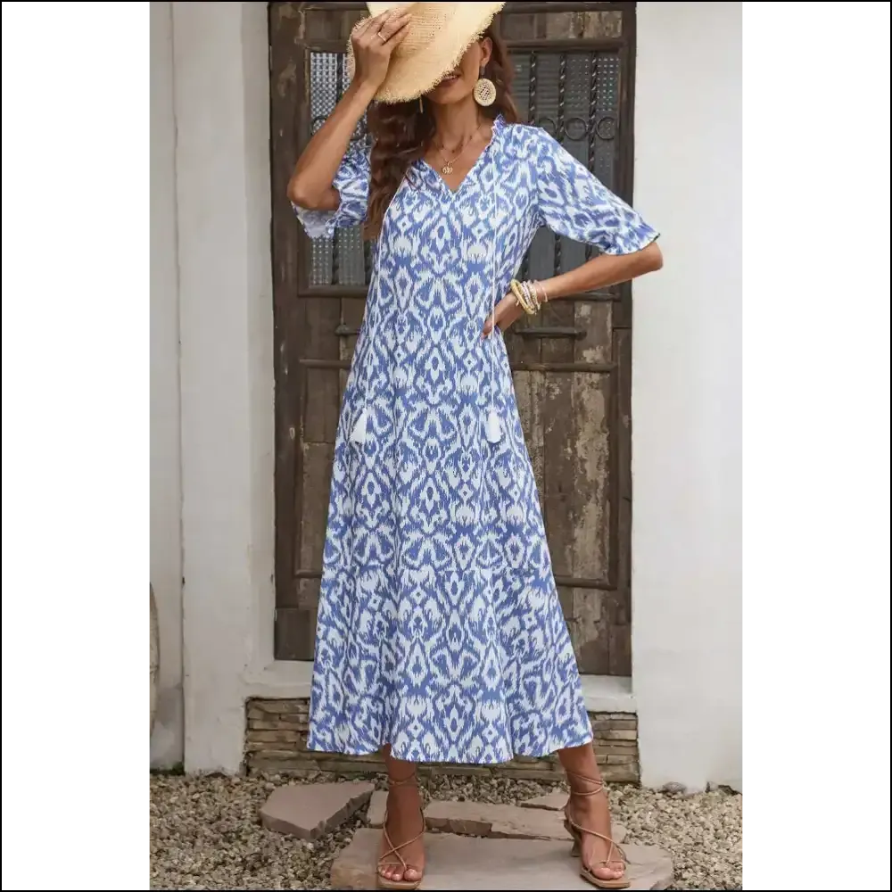 Pink Geometric Print Maxi Dress: Dress Like you Own the Place 💅