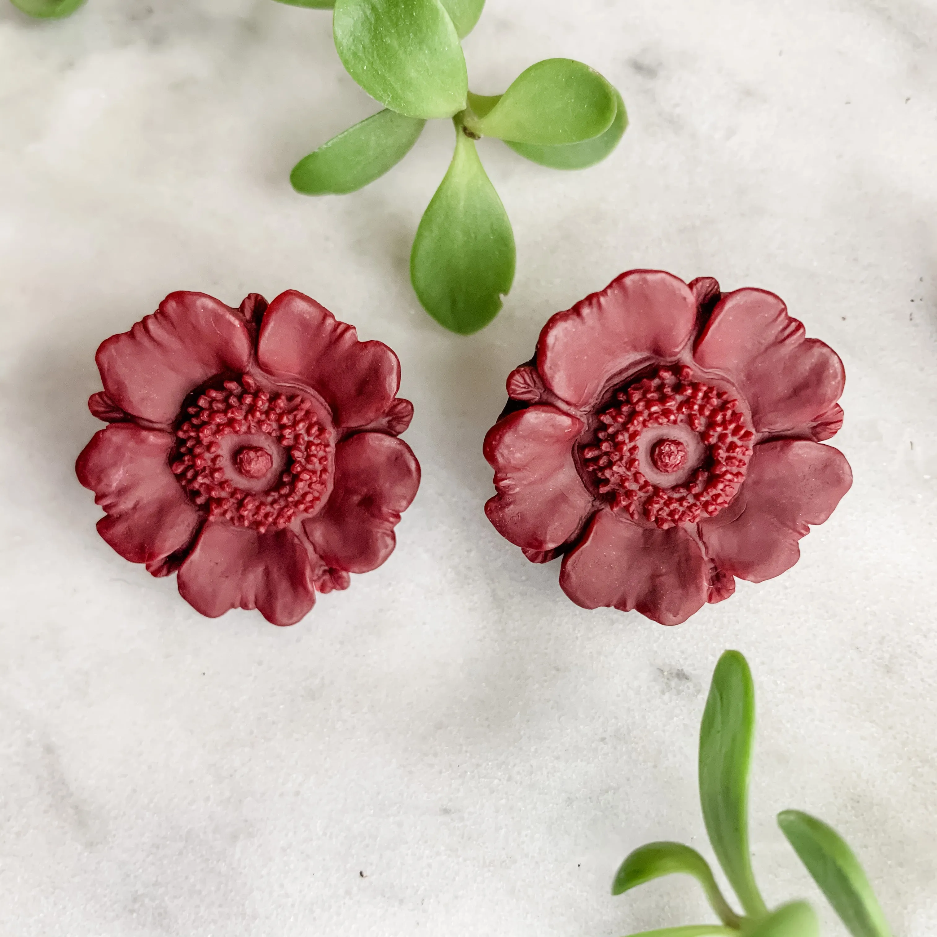 Poppy Flower Studs