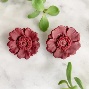 Poppy Flower Studs