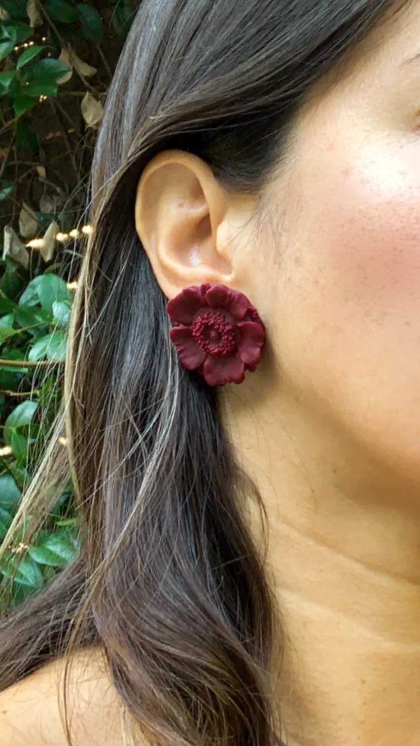 Poppy Flower Studs