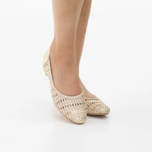 Preja pleated net-designed comfort 1.5cm heel pump