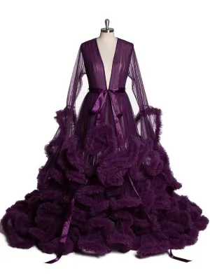 Princess Long Sleeve Ruffle  Luxury Robe.