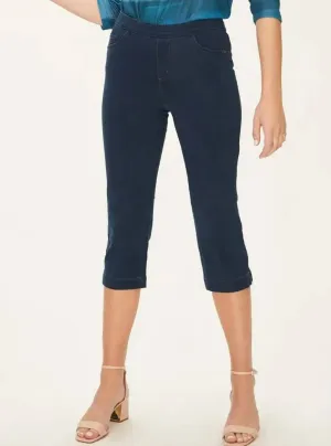Pull On Capri Pants In Dark Indigo