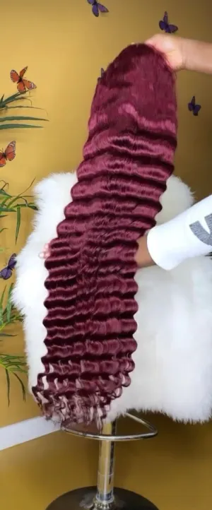 "13x6 HD LUXURY DEEP LACE FRONTAL WIGS, 99J"