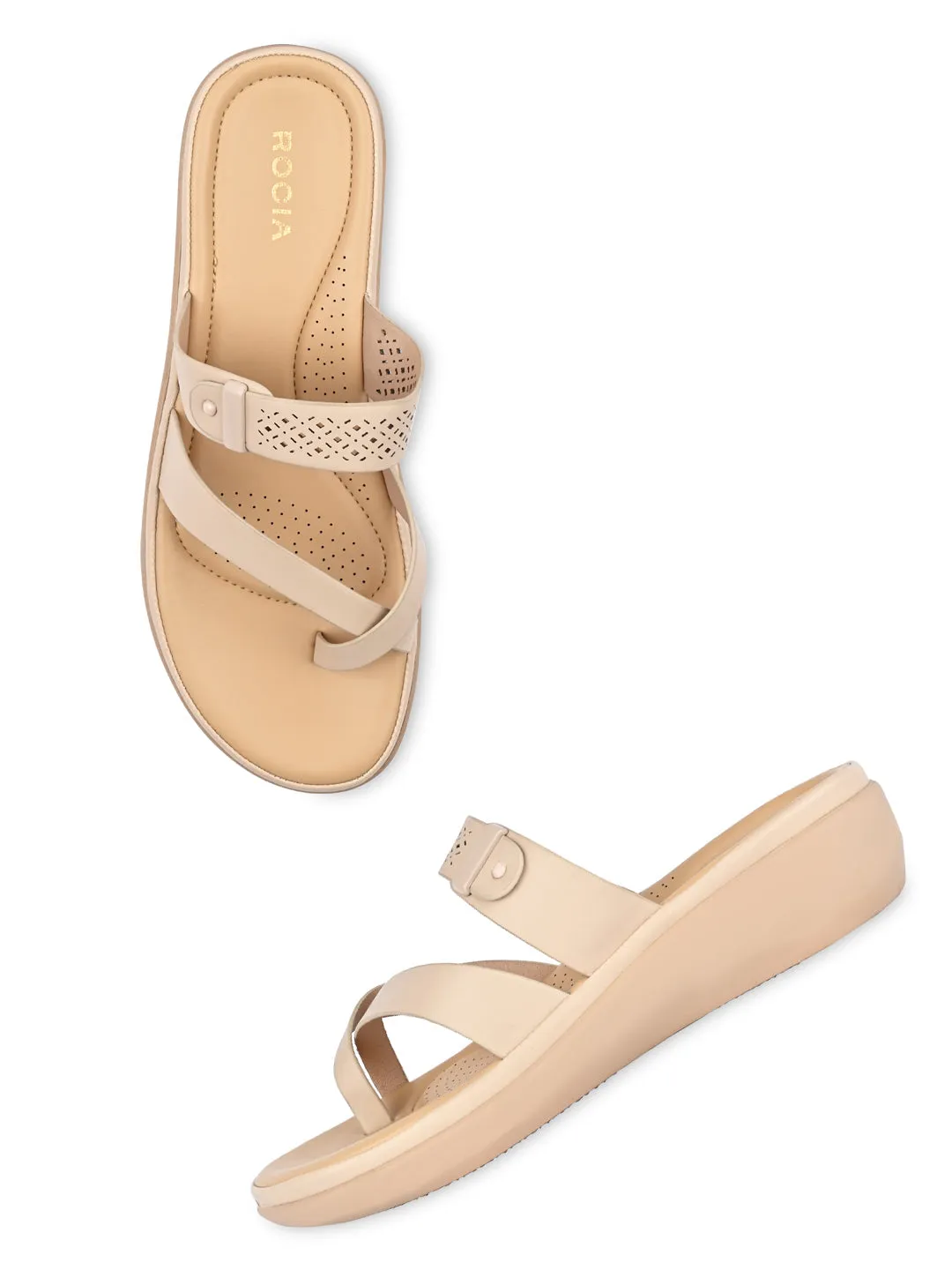 Rocia By Regal Beige Women Classic Laser Cut Flats