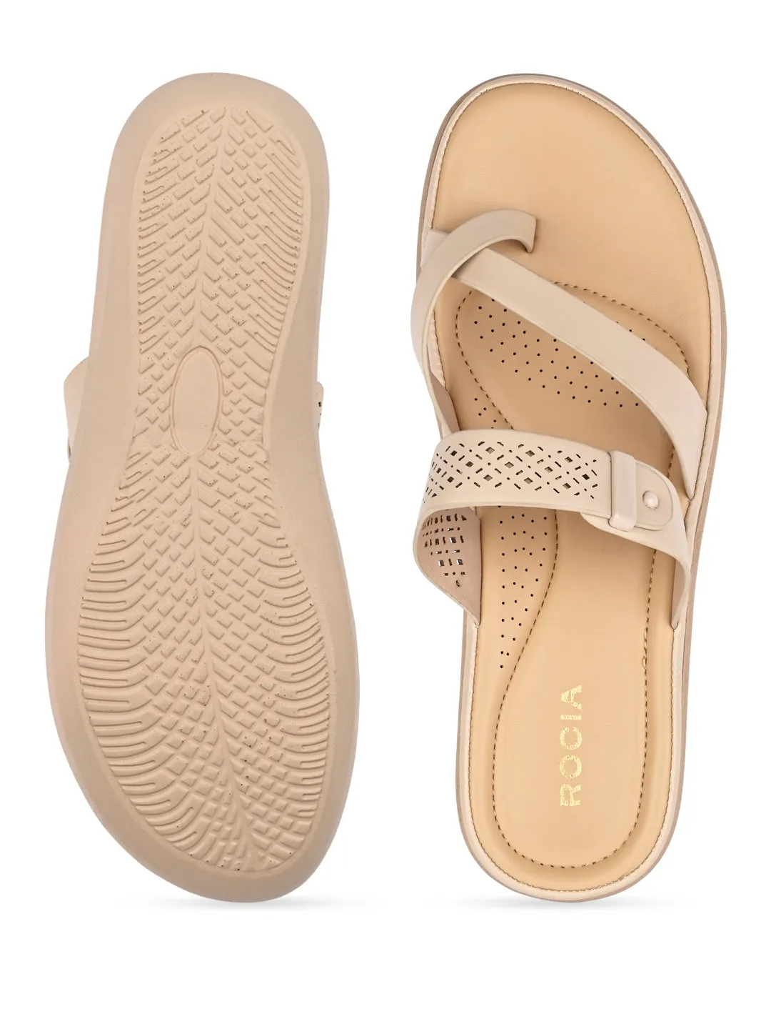 Rocia By Regal Beige Women Classic Laser Cut Flats
