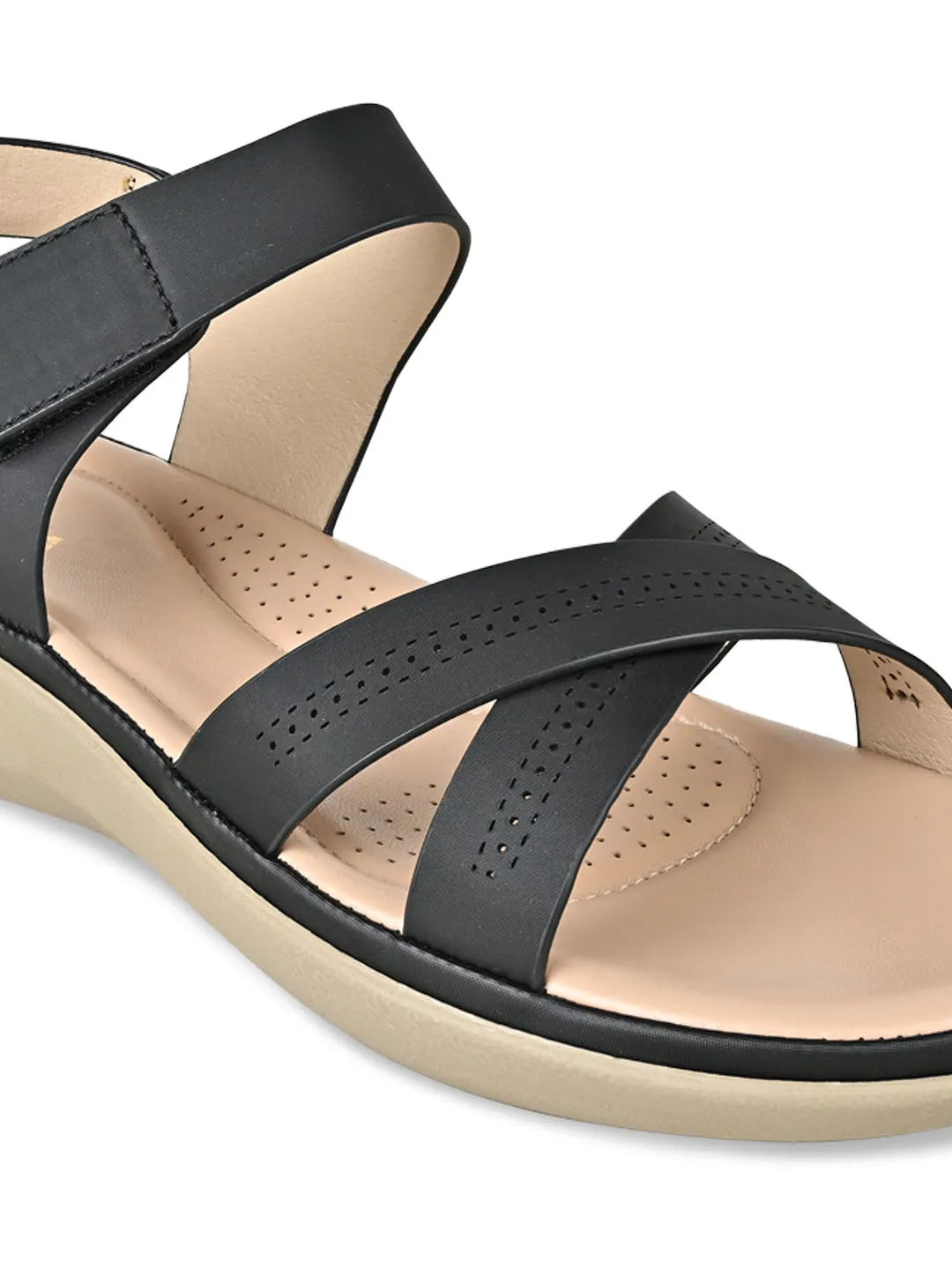 Rocia By Regal Black Women Comfort Flat Sandals