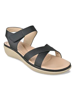 Rocia By Regal Black Women Comfort Flat Sandals