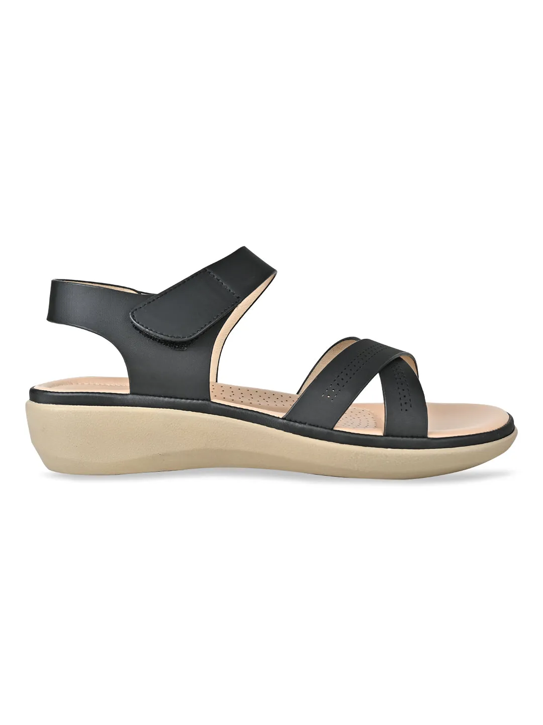 Rocia By Regal Black Women Comfort Flat Sandals