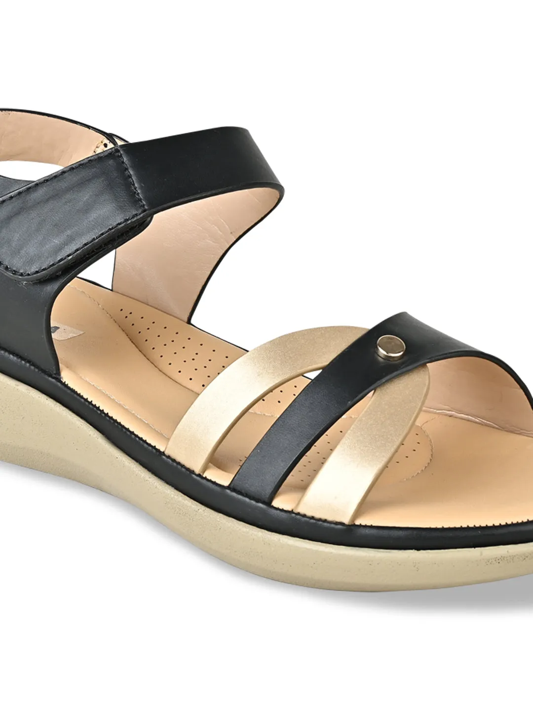 Rocia By Regal Black Women Comfort Flat Sandals